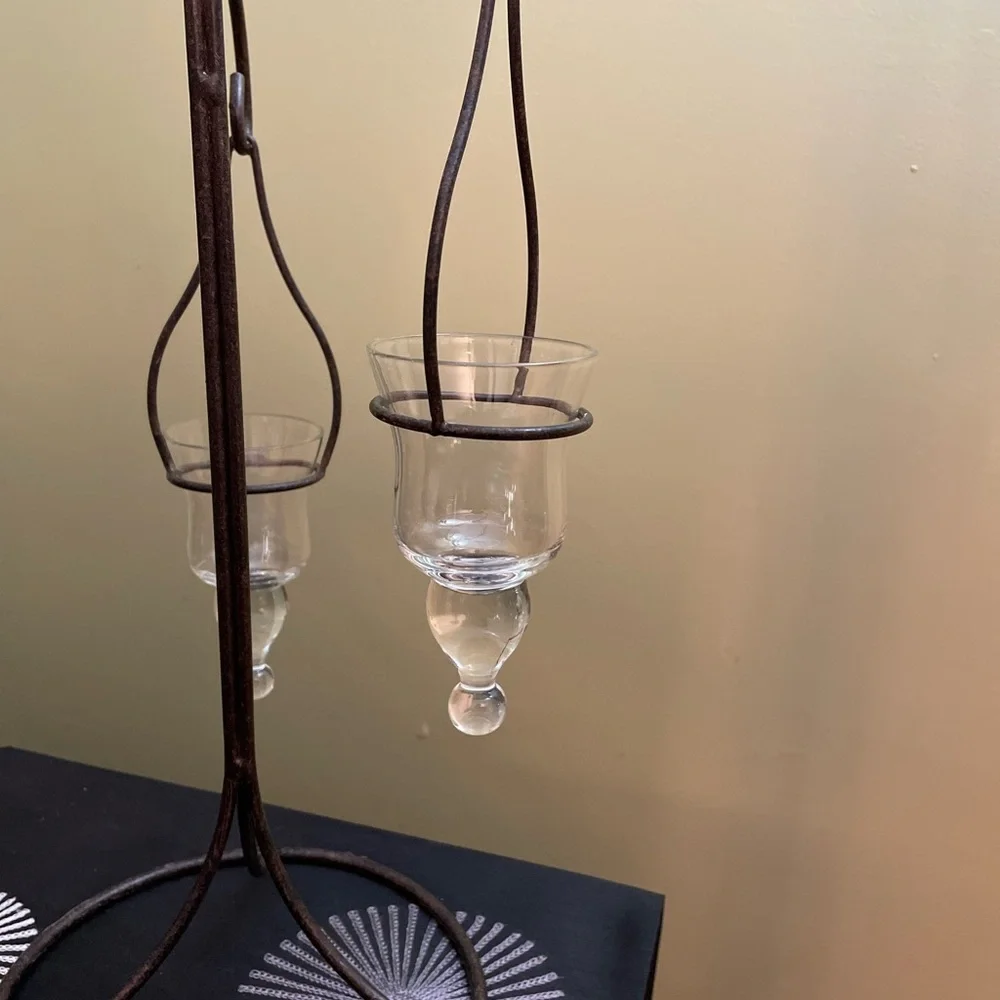 Elegant Black Metal Candle Holder
